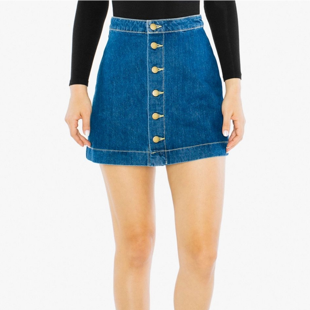 American Apparel Button Denim Miniskirt S